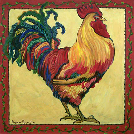 Red Border Rooster
