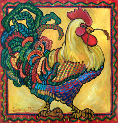 "Rooster with Wheat" by Suzanne Etienne